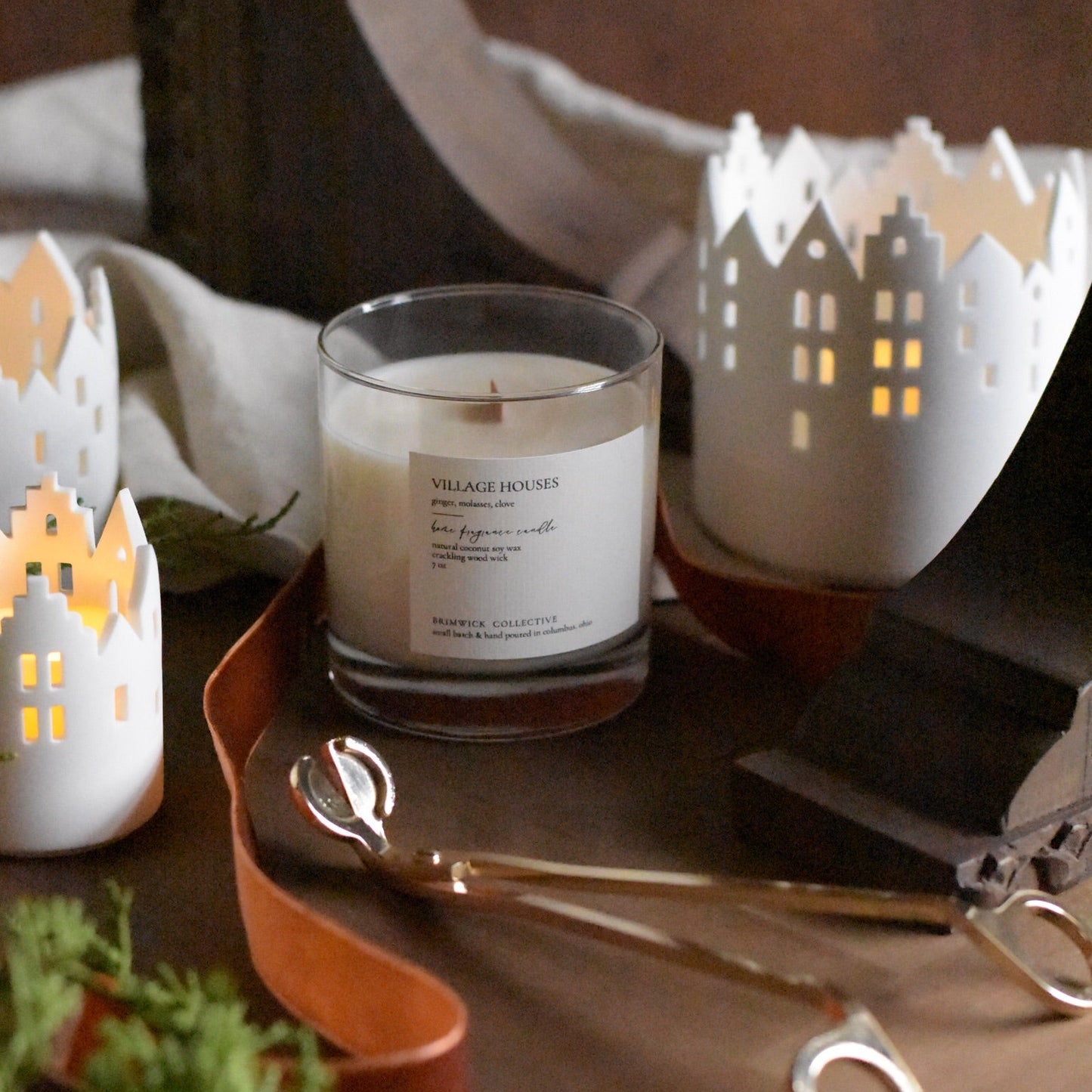 Village Houses Candle