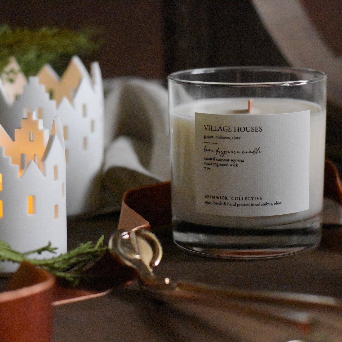 Village Houses Candle