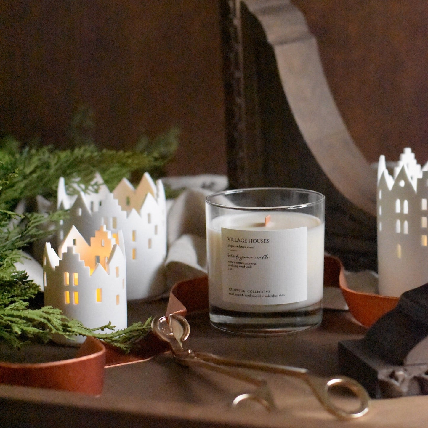 Village Houses Candle