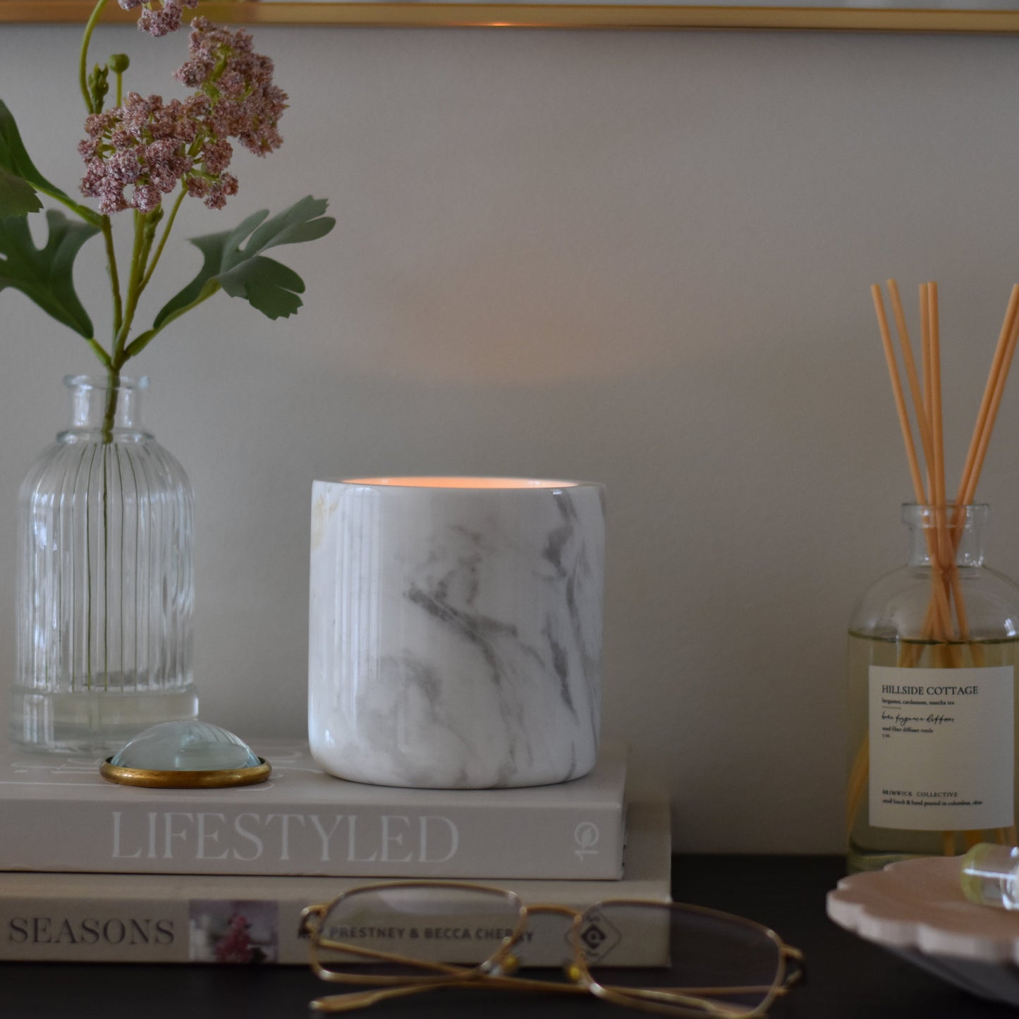 Marble Holder & Candle Insert