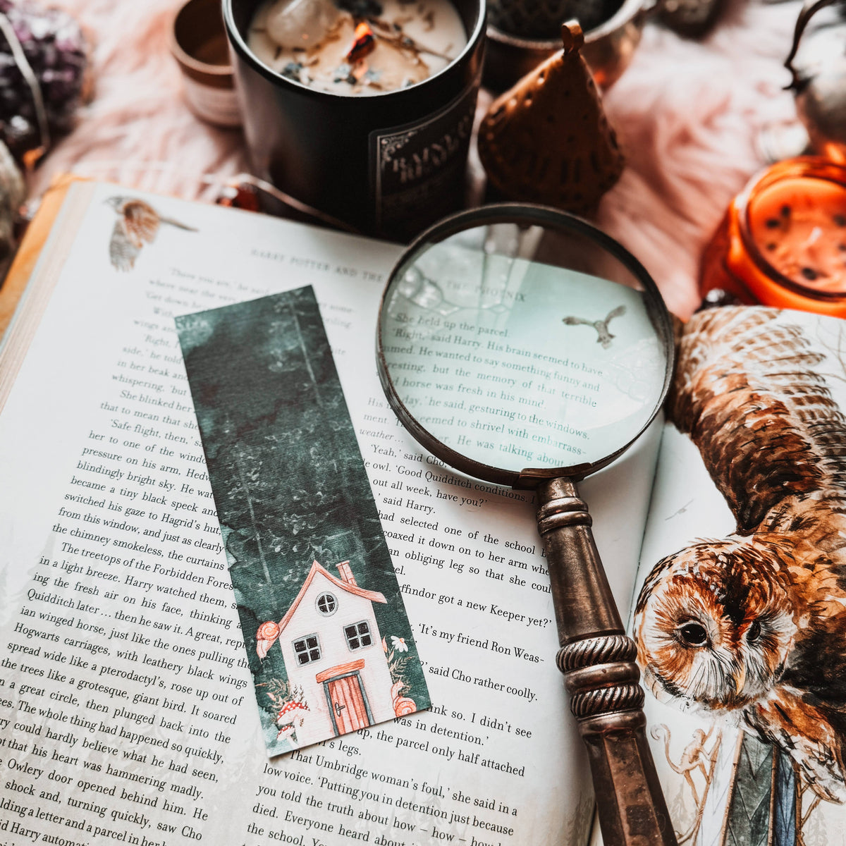 Mushroom Cottage with Snails Bookmark